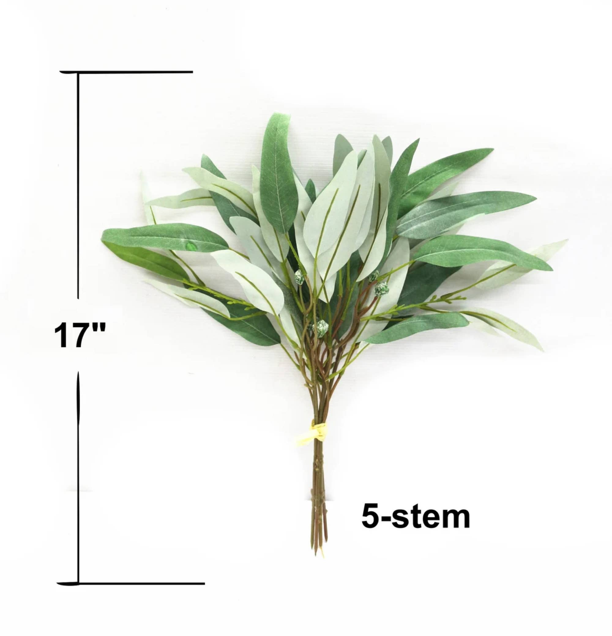 Angel Isabella - Wholesale Artificial plant - Pack of 5-Seeded willow leaf spray bundle grey green1