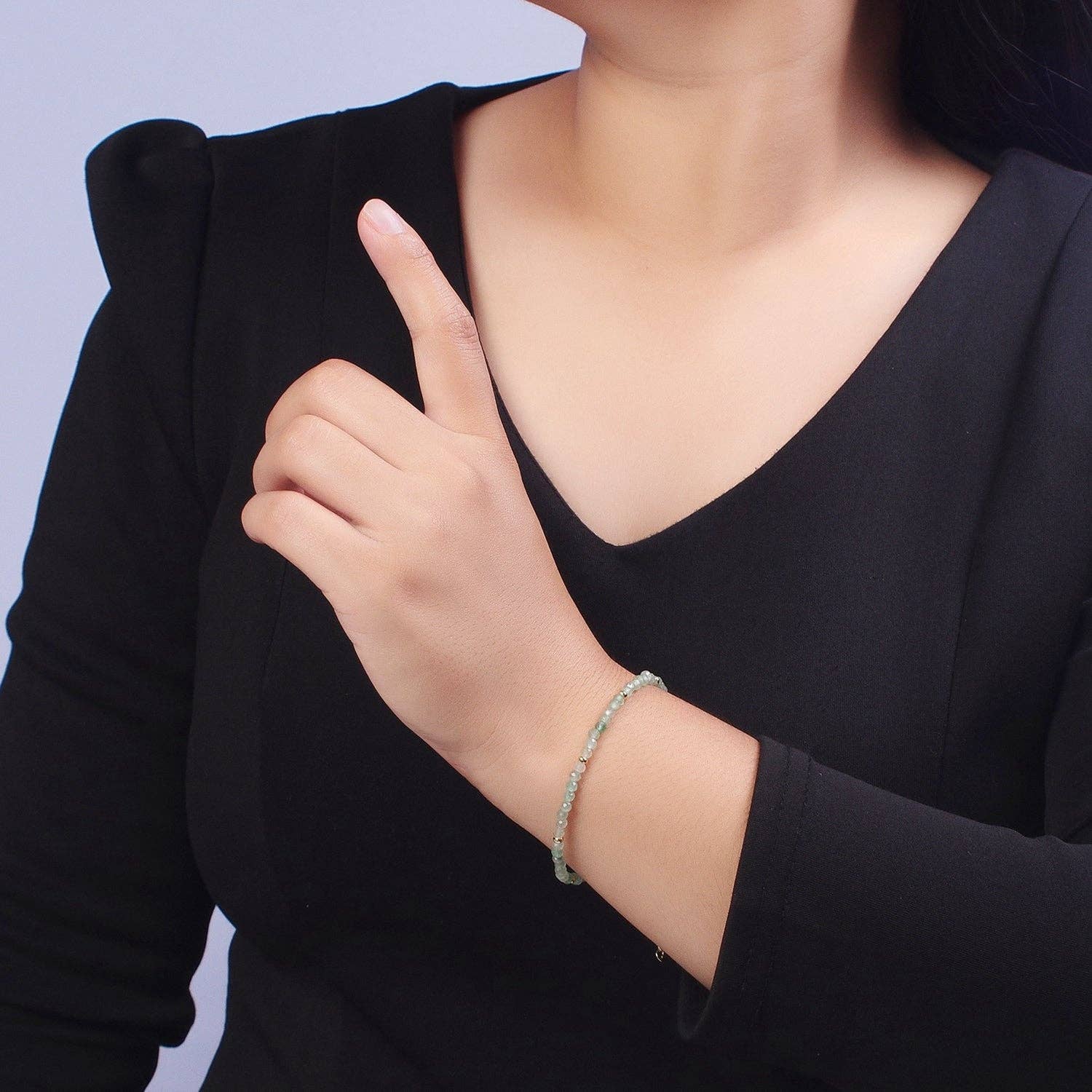 Aim Eternal - Wholesale Armband met kralen - 7"+2" groene aventurine/prehniet kralenarmband WA1197 WA11985