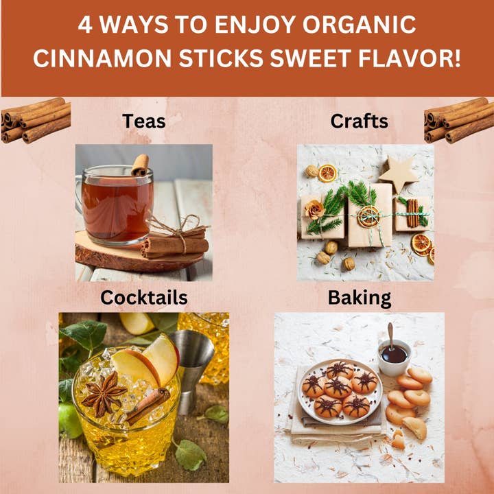 SPICY ORGANIC - Wholesale Herbs - Organic Cassia Cinnamon Sticks – Bold & Spicy Whole Cinnamon, USDA Certified