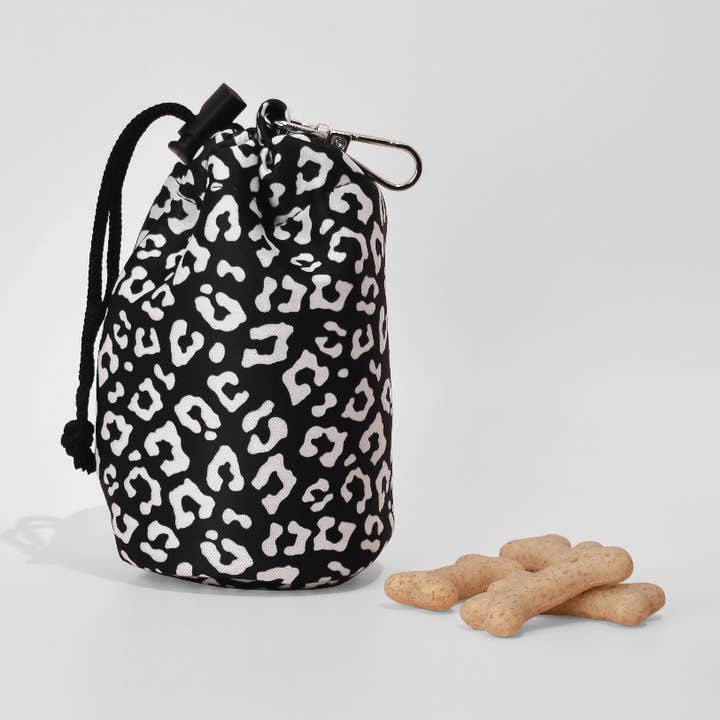 Drawstring Treat Pouch - Black Leopard for wholesale by Cocopup London