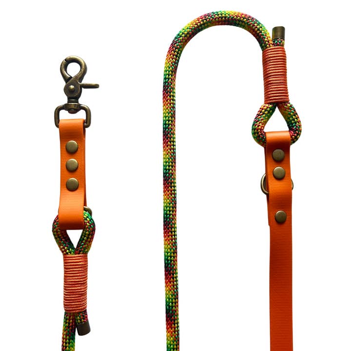 KITSUNE.DOG - Wholesale Pet Leash - Dog - Leave MULTIPOSITION textured paracord / biothane BLUE (Copy)3