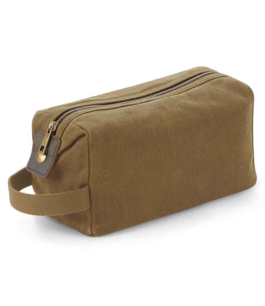 Pierre Francis – wholesale Toiletry bag – men's – Quadra - Heritage Waxed Canvas Wash Bag4