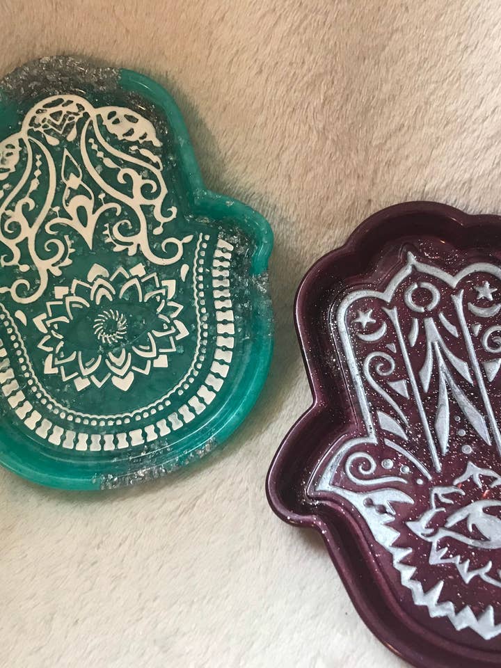 Paquete de mano de hamsa de resina hecha a mano, regalos de Navidad, regalos de Navidad para venta al por mayor de Little Shroom Crafts