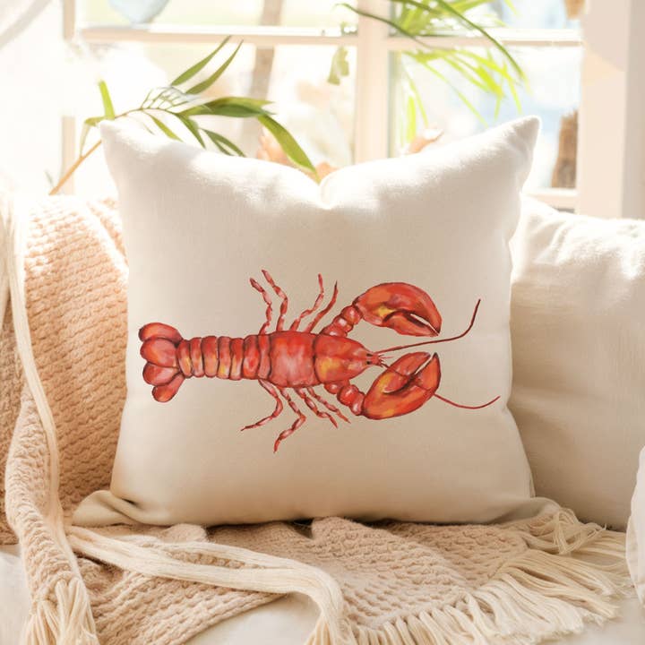 MerikaArt - Wholesale Throw/Decorative Pillow - Red Lobster Pillow1