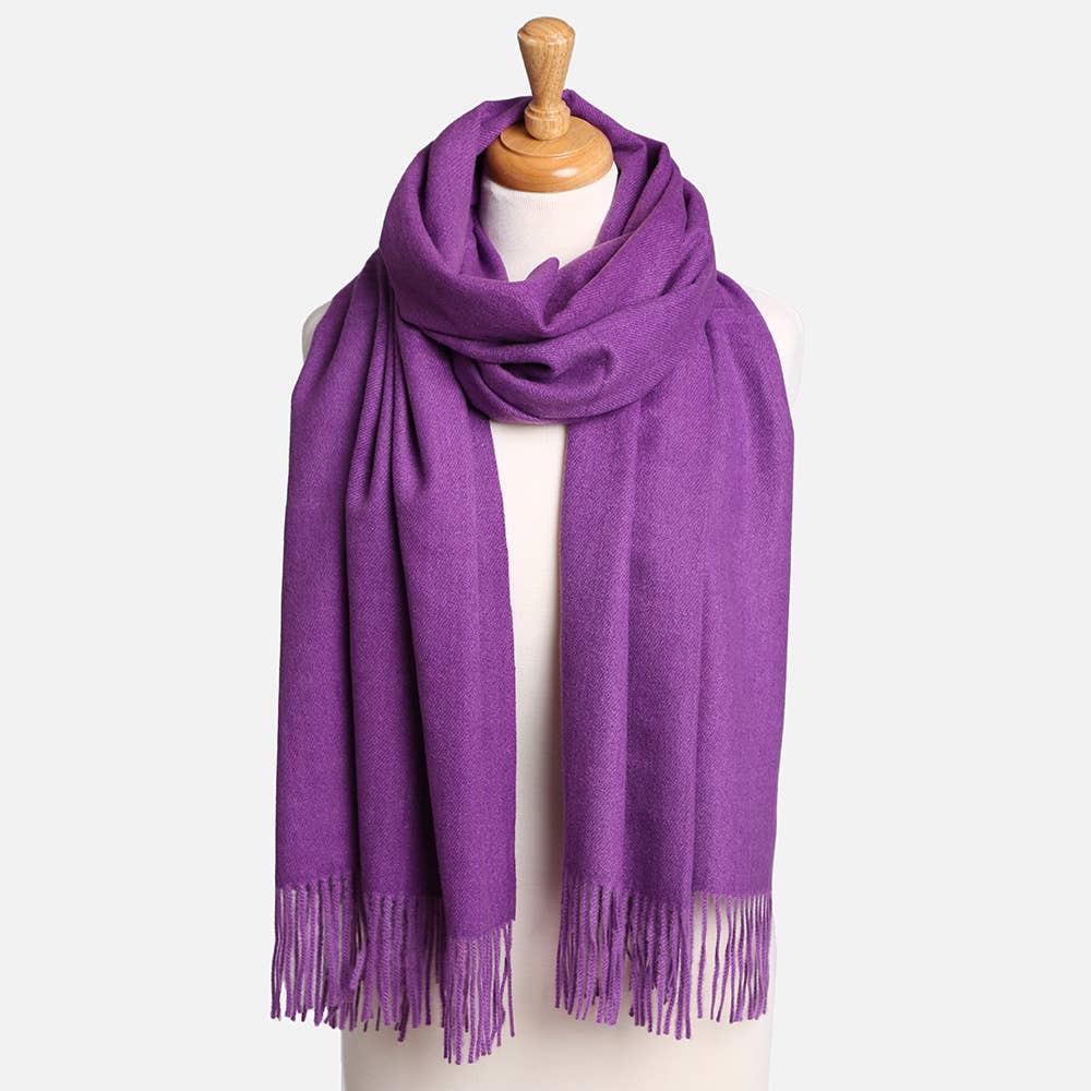 Sensibling Corp. – wholesale Scarf – Women's – Solid Oblong Scarf with Tassels4