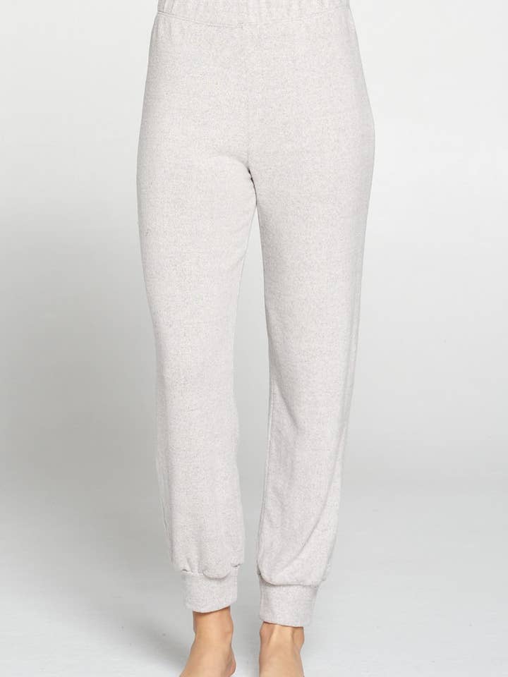 Made in USA Heather Grey geborstelde gebreide joggingbroek voor wholesale door Renee C.