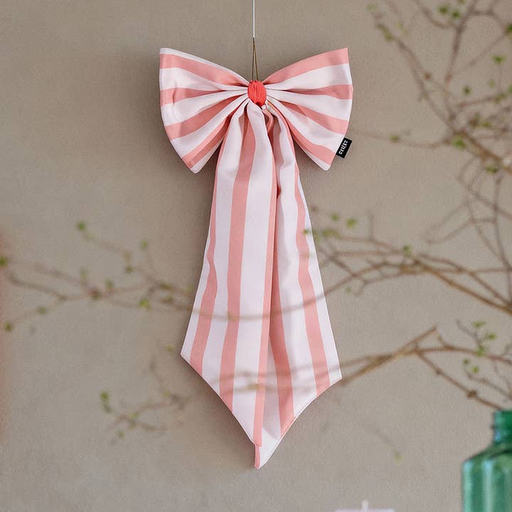 Schleife Canvas offwhite/coral breit gestreift für den Großhandel von coopz