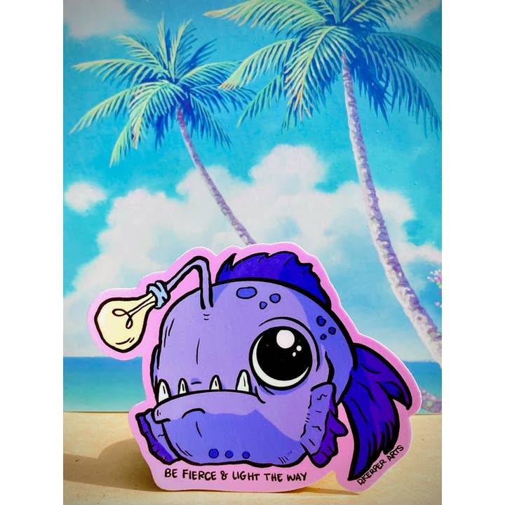 Sticker - Fierce Fish for wholesale by D. Kerper Arts