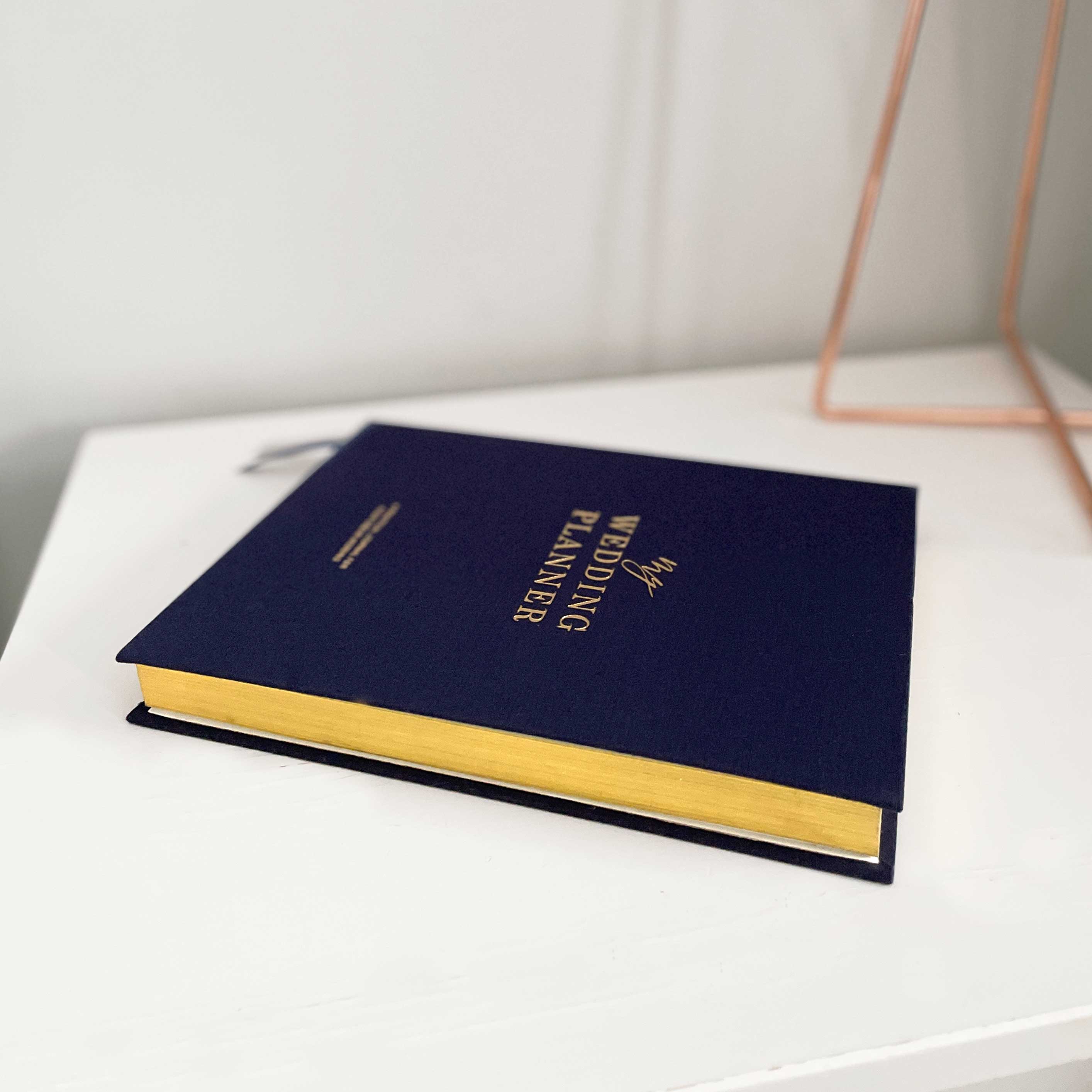 Blush And Gold - Wholesale Planner - Navy Cloth Wedding Planner Book with Gold Foil + Gilt Edges13