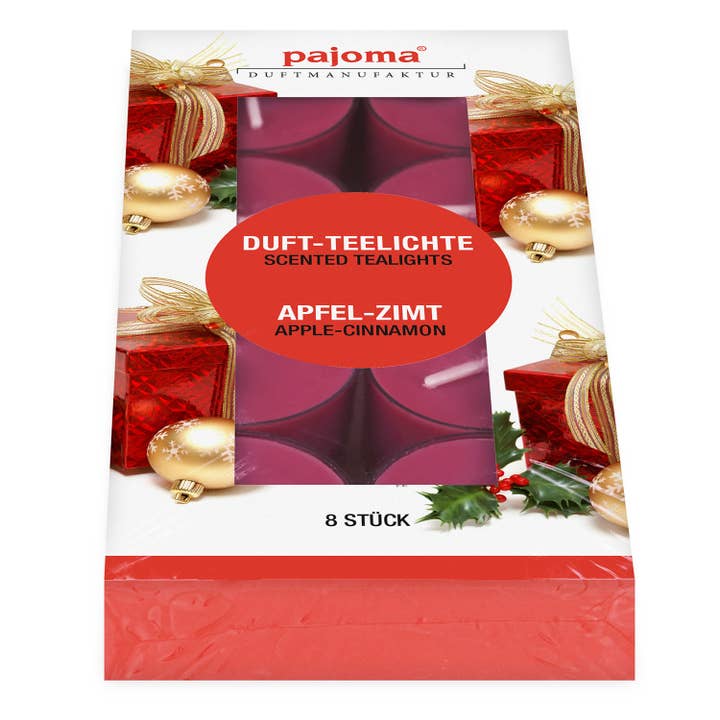 plastic tea lights apple cinnamon set/8 for wholesale by Pajoma