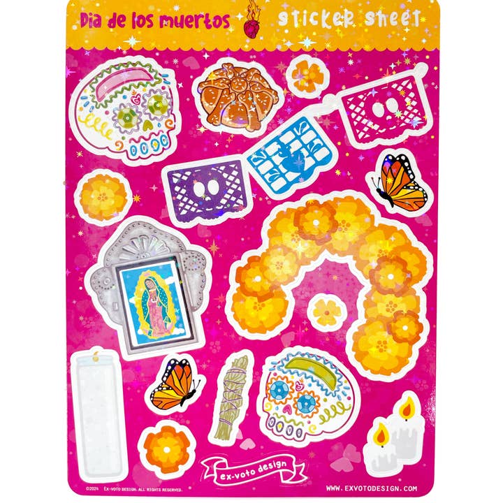 Ex-Voto Design - Wholesale Sticker - DIA DE LOS MUERTOS Sticker Sheet