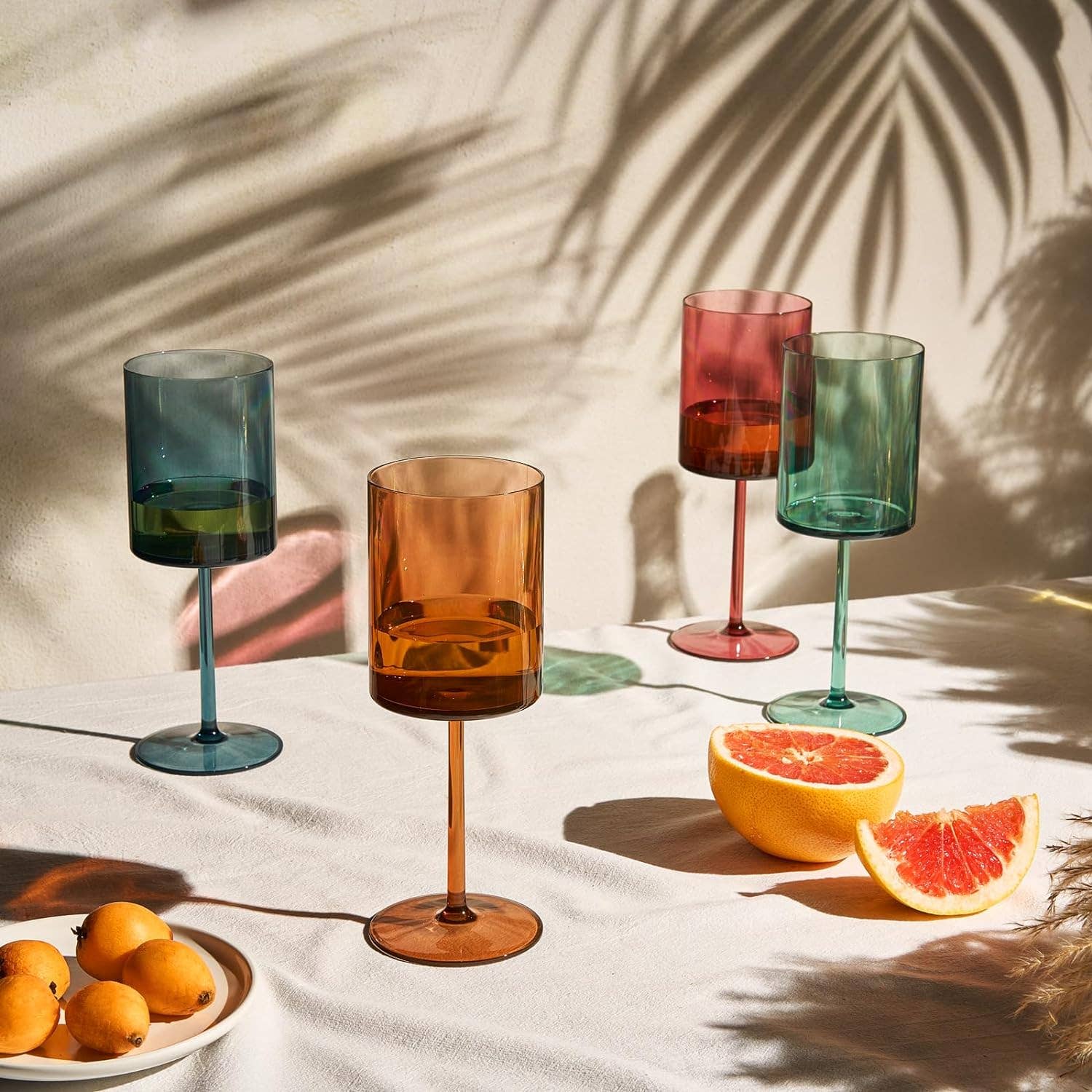 The Wine Savant /  Khen Glassware - Wholesale Wine Glass - Unbreakable Stemmed Square Tritan Acrylic Plastic Set of 44