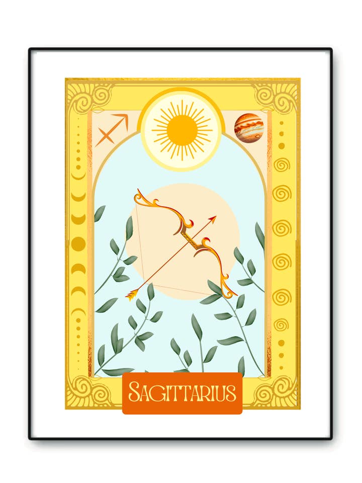 Sagittarius Zodiac Art Print: Celestial Astrology Wall Art for wholesale by The Raven’s Edge Studio