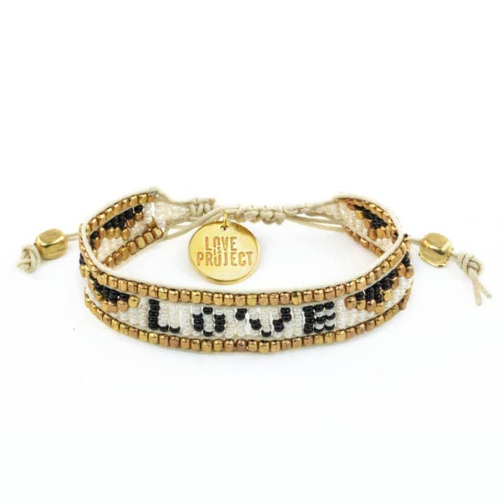 Taj LOVE Bracelet - White & Black for wholesale by Love Is Project