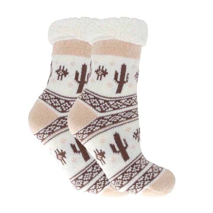 MinxNY - Wholesale Sock Slippers - Unisex - Lavender & shea nfsd Slppr Socks w white cloud Keychain-Tan