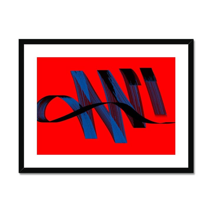 Digital Allah bleu sur rouge pour la vente par Siddiqa Juma