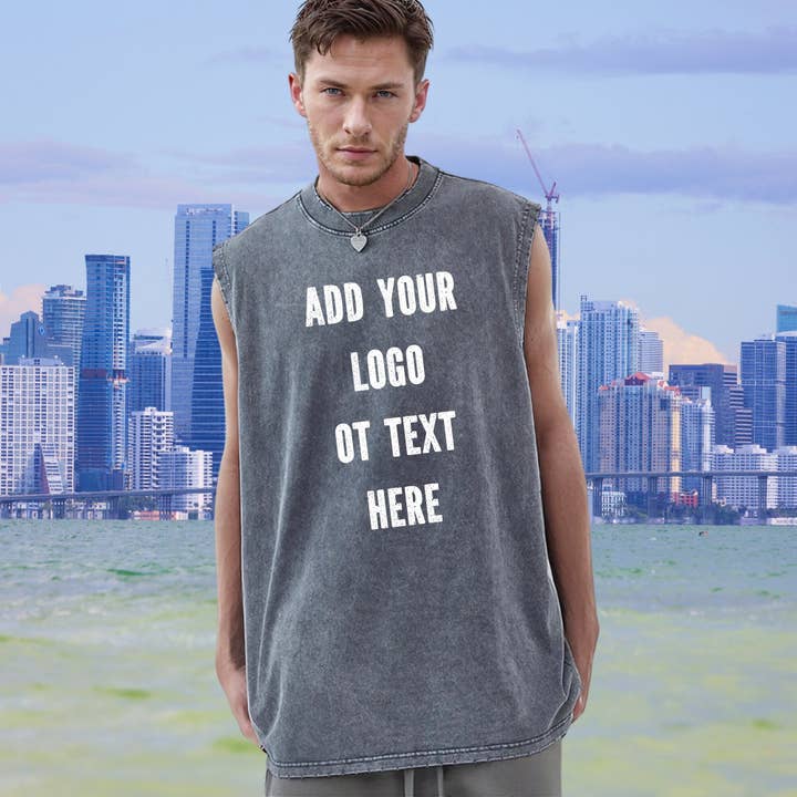 Customized Tank Tops In Acid Wash Style for wholesale by Colorfulmamas