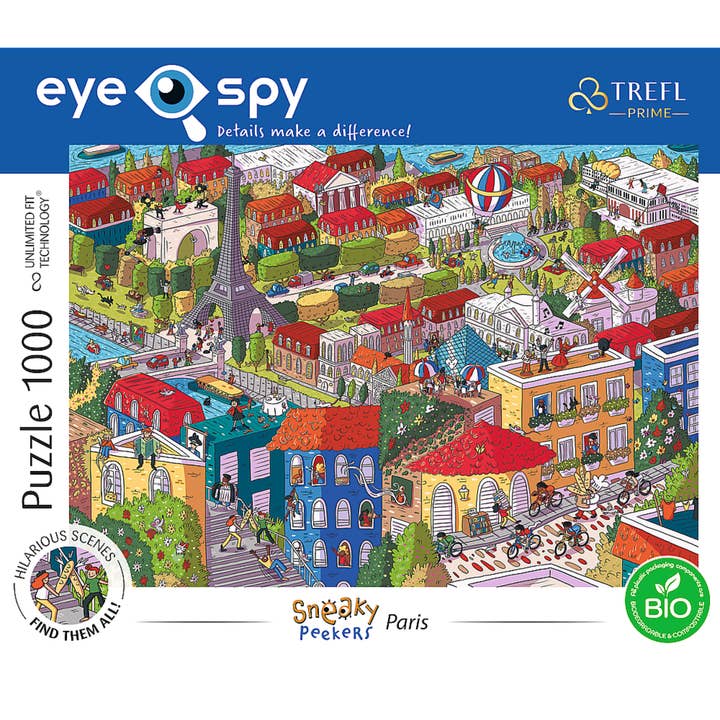 Trefl USA - Wholesale Puzzle - Adult - Trefl Prime Eye Spy 1000 Piece Puzzle - Sneaky Peakers: Paris
