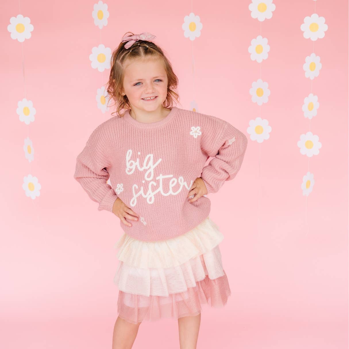 Sweet Wink – wholesale Knitted jumper – Kids – Big Sister Knit Sweater - Family Fun - Birth Announcement1