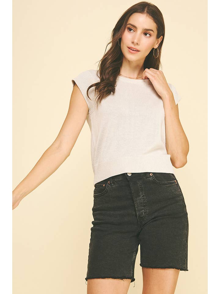 PINCH - Wholesale Knit Top - Women's - CAP SLEEVES KNIT TOP - 5425WT10