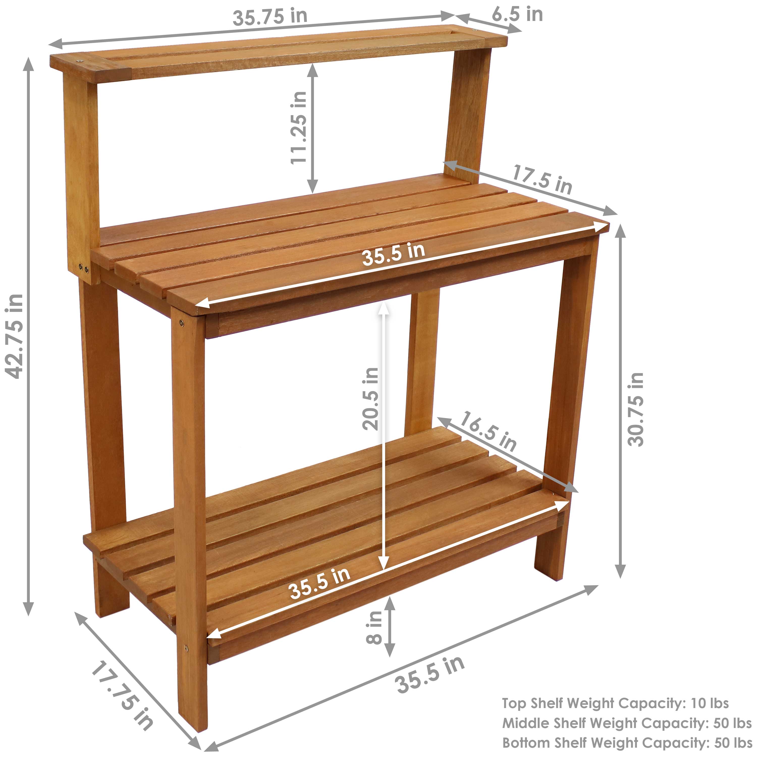 Sunnydaze Decor - Wholesale Bench - Meranti Wooden Outdoor Potting Bench - 42 in3