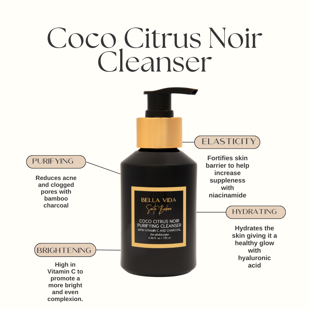 Bella Vida Santa Barbara - Wholesale Facial Cleanser - Coco Citrus Noir Cleanser with Tremella Mushroom & Charcoal2