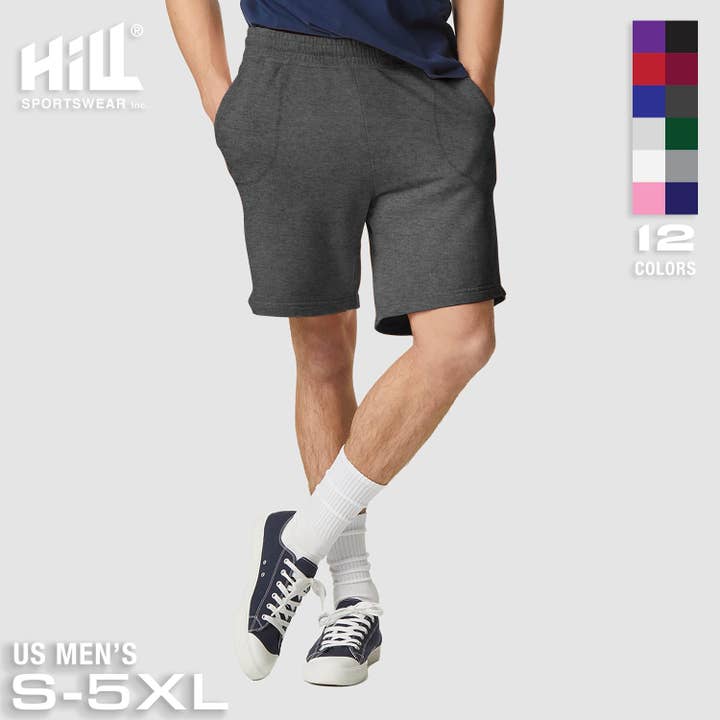 Mens Premium Sweat Shorts Lightweight Brushed Elastic for wholesale by Hill Sports