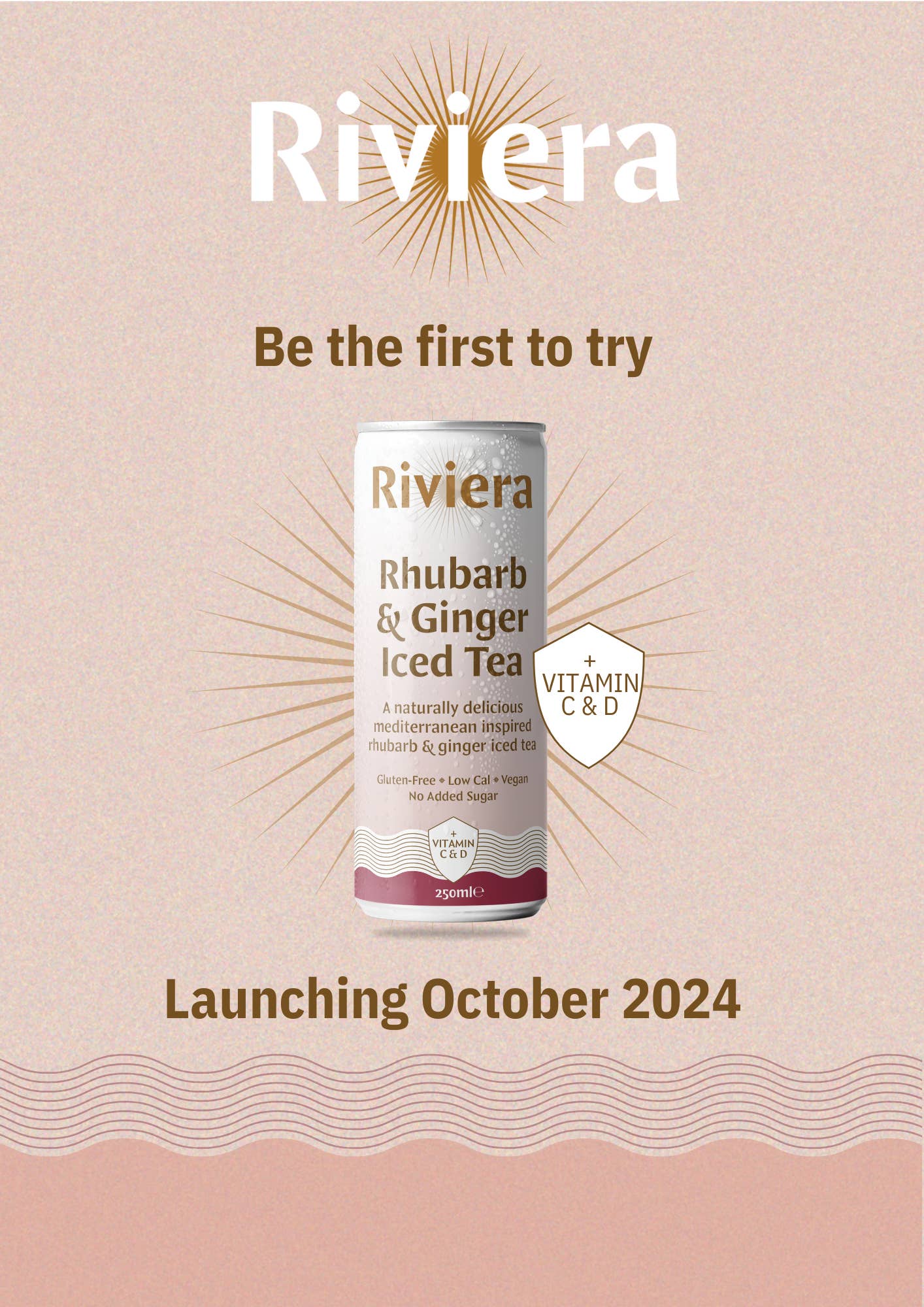 Riviera Iced Tea - Wholesale Iced Tea - Rhubarb and Ginger Iced Tea with added vitamin C and D