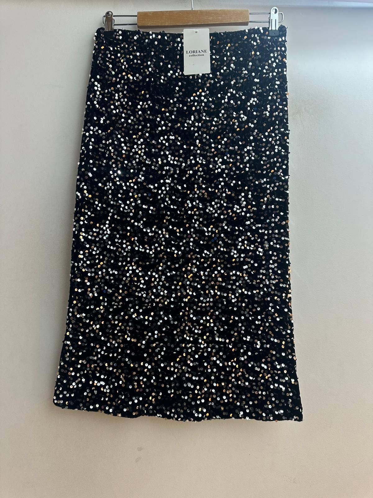 LORIANE - Wholesale Skirt - Women's - 11232 Mid-length velvet sequin skirt8