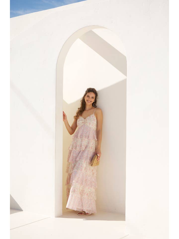 in february - Wholesale Dress - Women's - DEFINITION OF SEASONLESS FEMINITY FLORAL TIERED MAXI DRESS