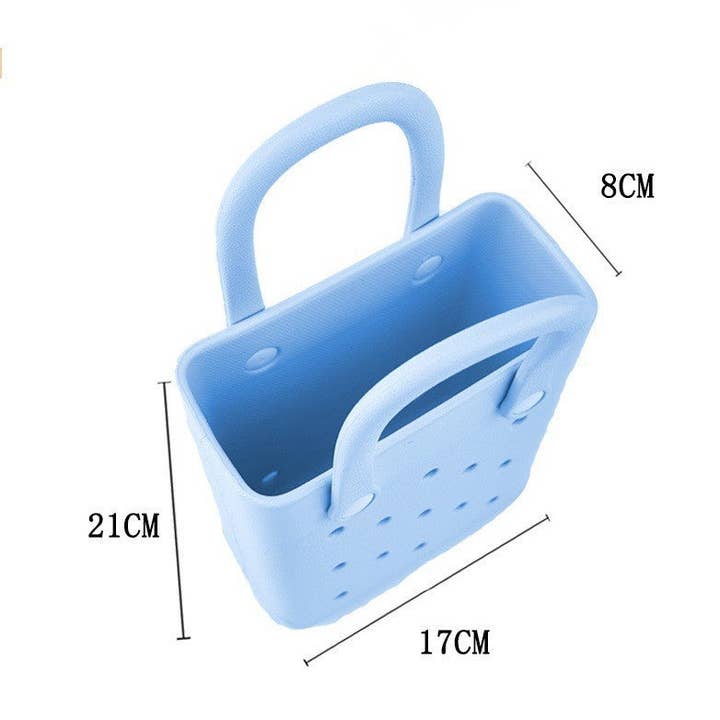 Auraquise - Wholesale Beach Bag - EVA Small Square Beach Bag with Hole Design Handheld Tote9