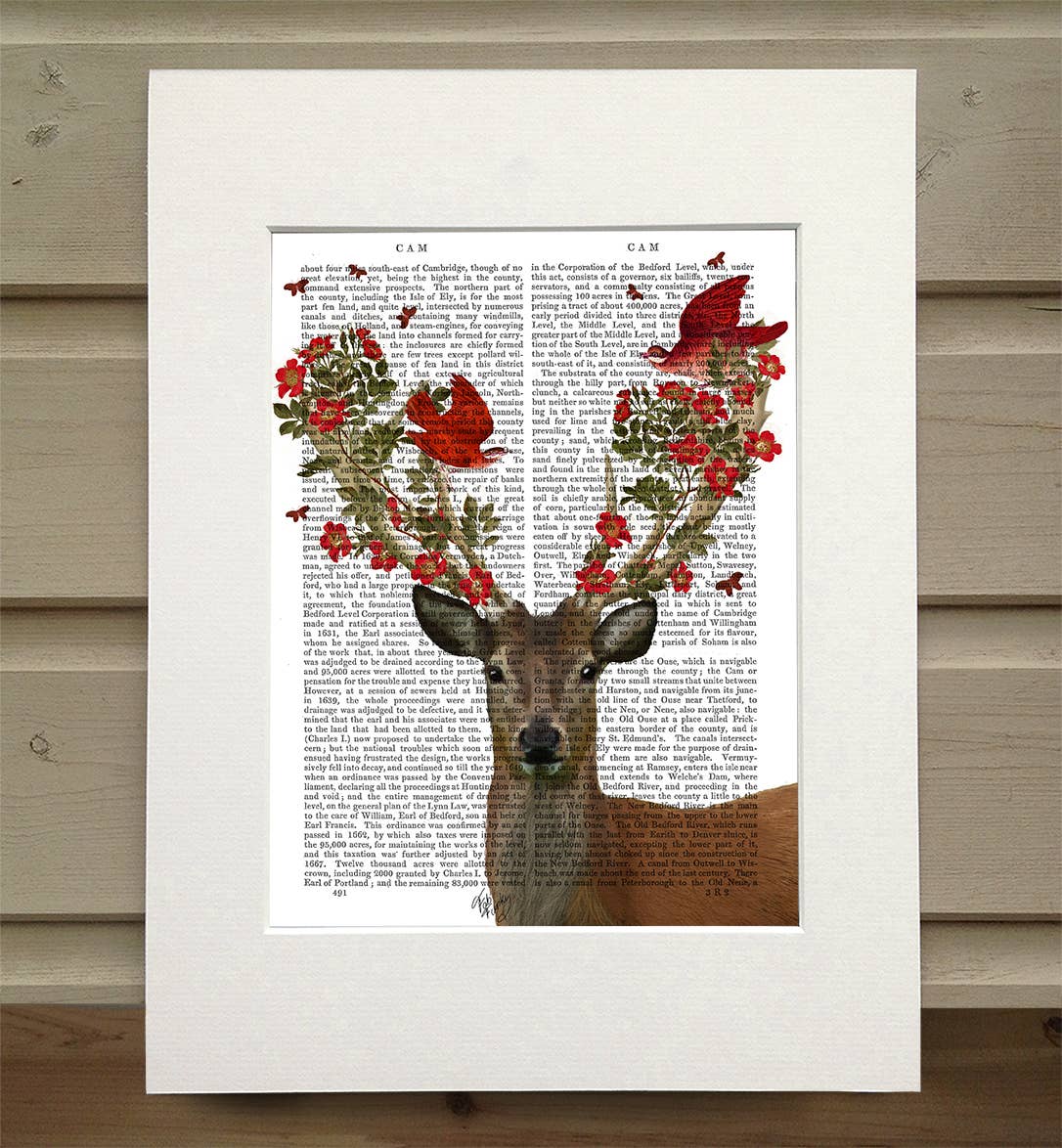 FabFunky Ltd - Wholesale Art Print - Deer and Love Birds Book Print / Art Print / Wall Art0