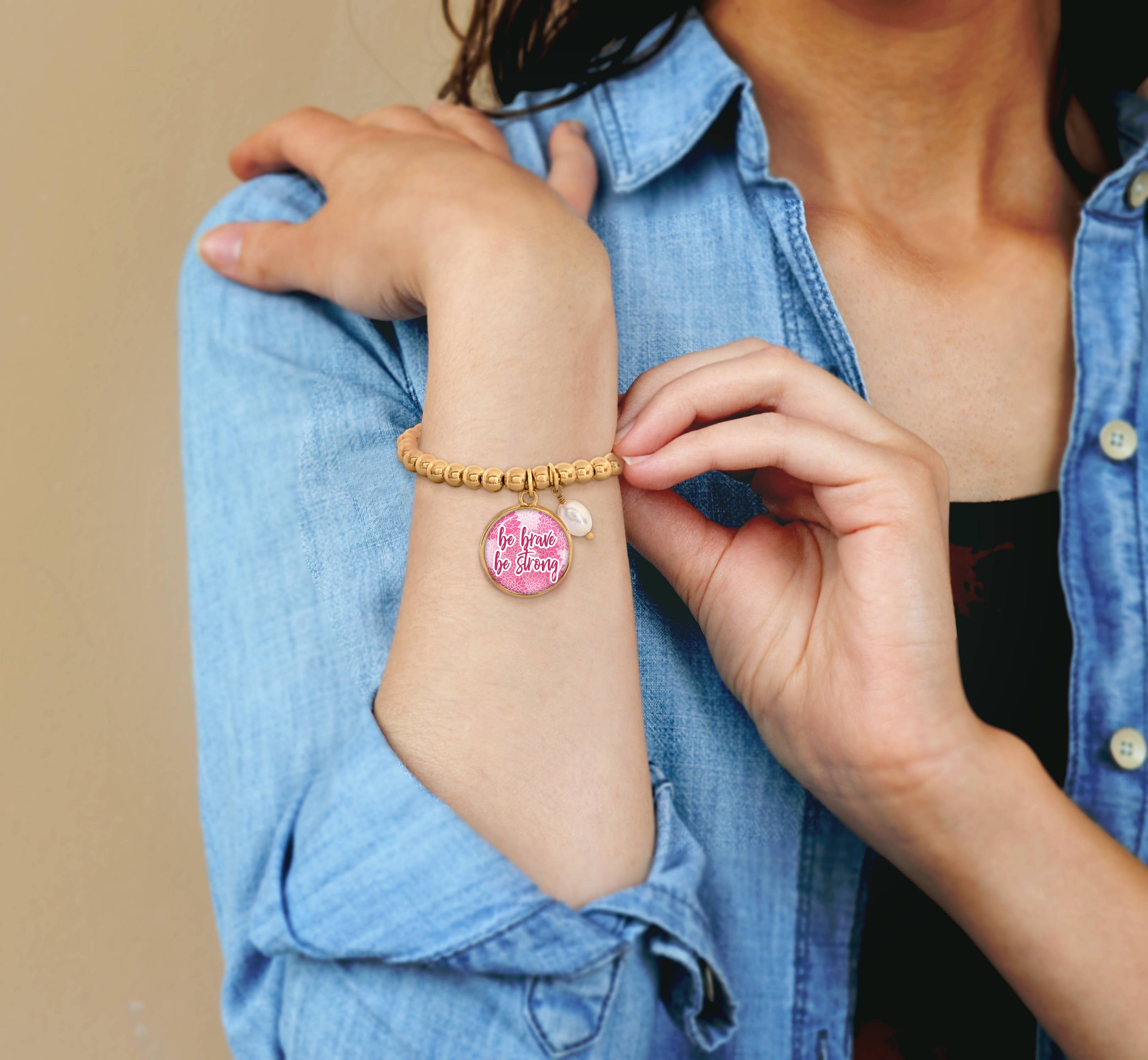 From The Heart - Wholesale Charm/Dangle Bracelet - Breast Cancer Awareness Diana Bracelet1