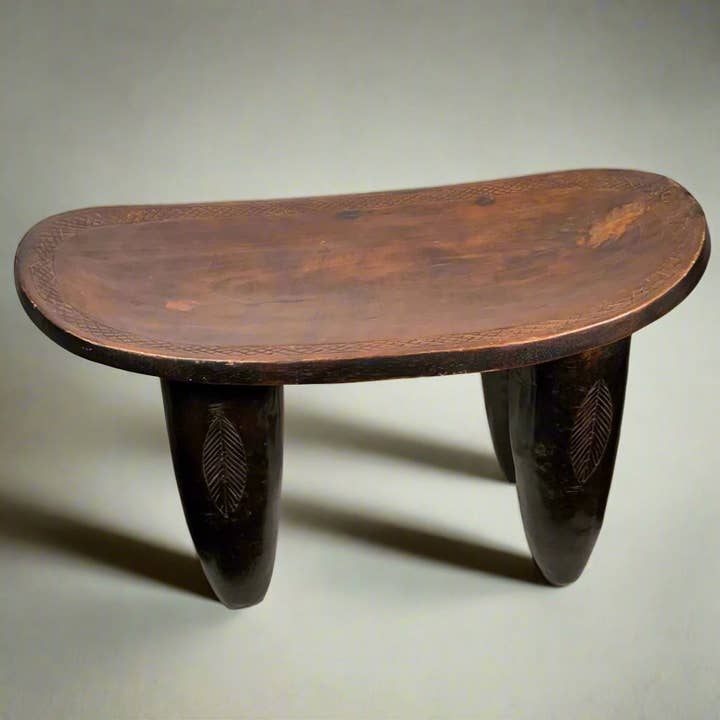 Senufo stool VINTAGE 53cm Makoré #01 pour la vente par Ineza Home Décor