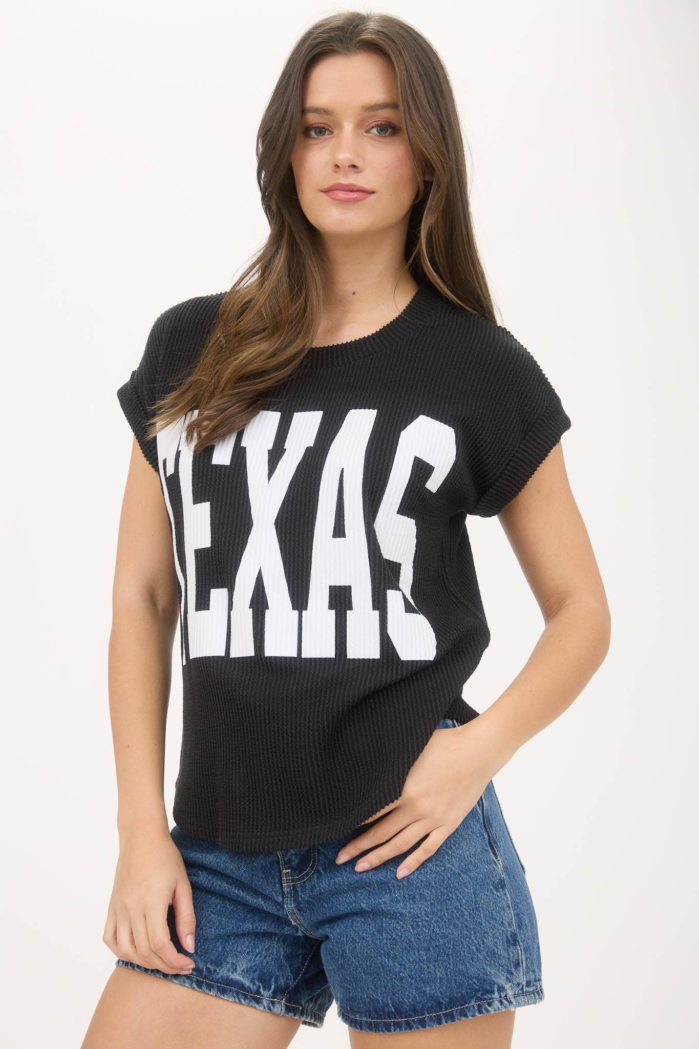 Blu Pepper - Wholesale Knit Top - Women's - TEXAS SHORT SLEEVE SWEATER KNIT T-SHIRT2