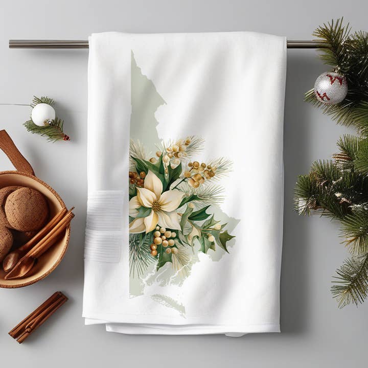 Torchon de Noël Virginie | Collection Quatre Saisons pour la vente par Paperfinch Design