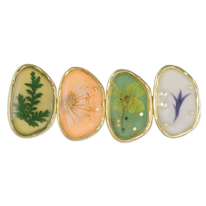 ZAD - Wholesale Hair Clip - Women's - Pastel Dried Flower Gold Barrette2