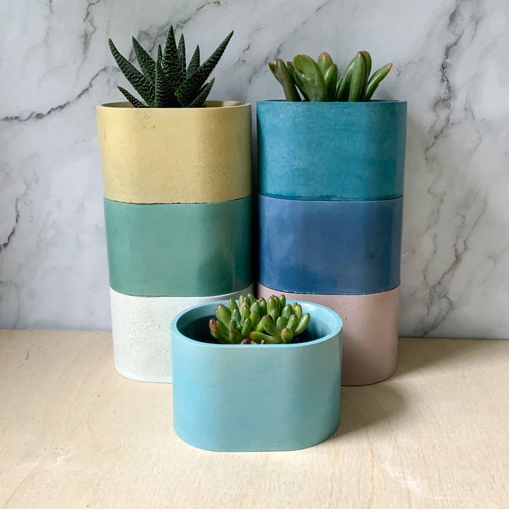 Left Corner Goods - Wholesale Plant Pot - Succulent Oval Concrete Planter10