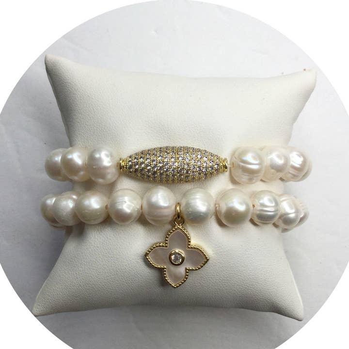 Stax de color perla de agua dulce para venta al por mayor de Oriana Lamarca Designs