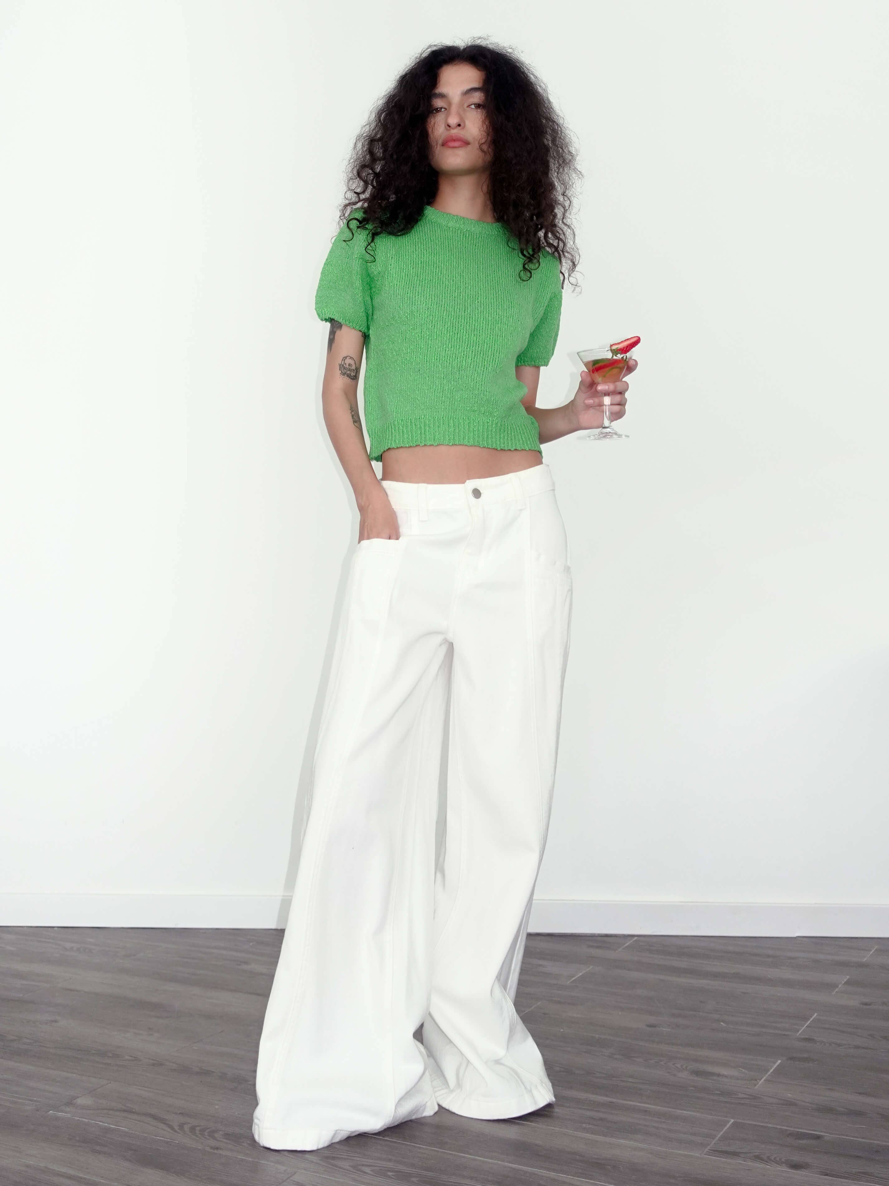 CUBIC – Engroshandel Strikket top - Dame – Rund hals løs strik T-shirt9