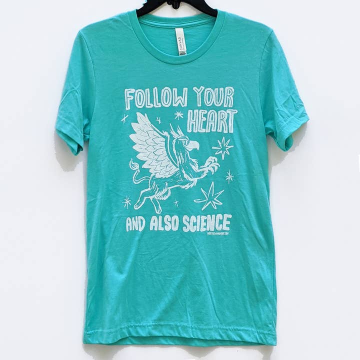 T-shirt unisexe Follow Your Heart and As Science Griffin pour la vente par Matthew Made Art