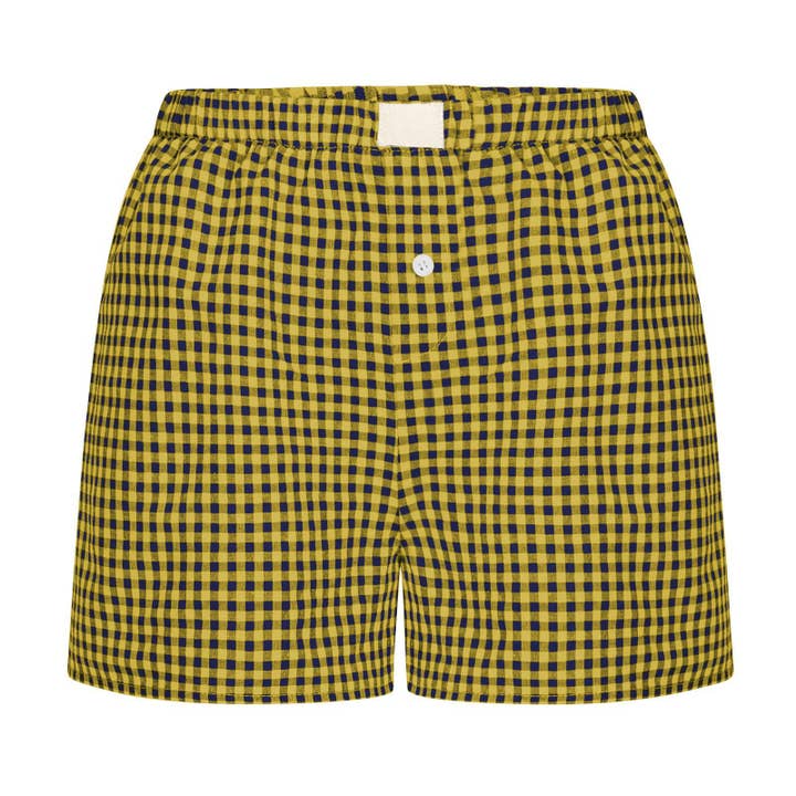 Rosa Clothing - Wholesale Lounge Shorts - Women's - Lysandra Gingham Pull-On Boxer Shorts8