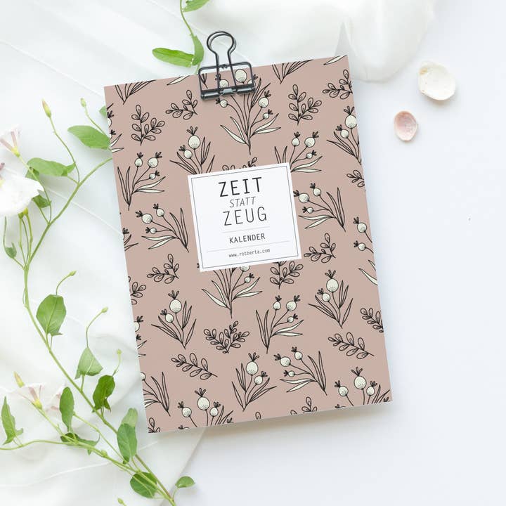 Wall calendar Time instead of stuff, always for wholesale by Rotberta