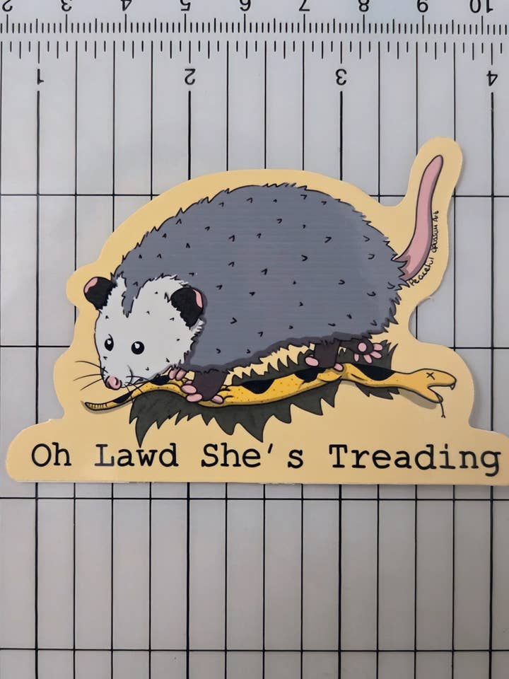 Oh Lawd Ela Está Pisando no Gambá Autocolante por atacado de Peaceful Opossum Art
