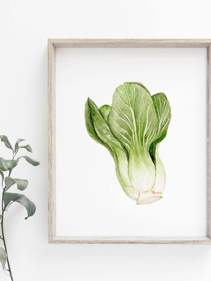 Stampa ad acquerello Bok Choy | Arte murale primaverile | Farmhouse Kitc per la vendita all'ingrosso da parte di Feed & Dwell