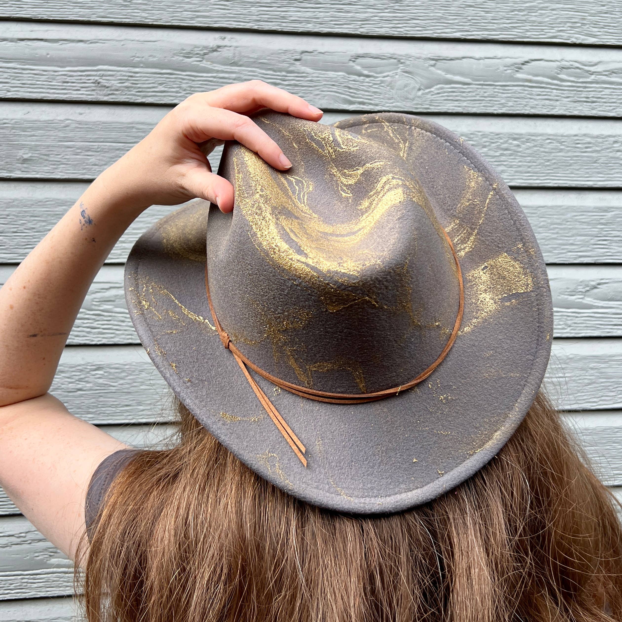 Nymf by Collette - Wholesale Cowboy Hat - Women's - Gold Marbled Felt Cowboy Hat4