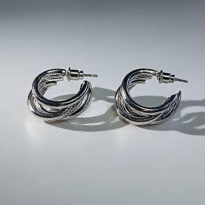 Revelari - Wholesale Hoop Earrings - Classic Triple Tube C-Hoop Earrings3