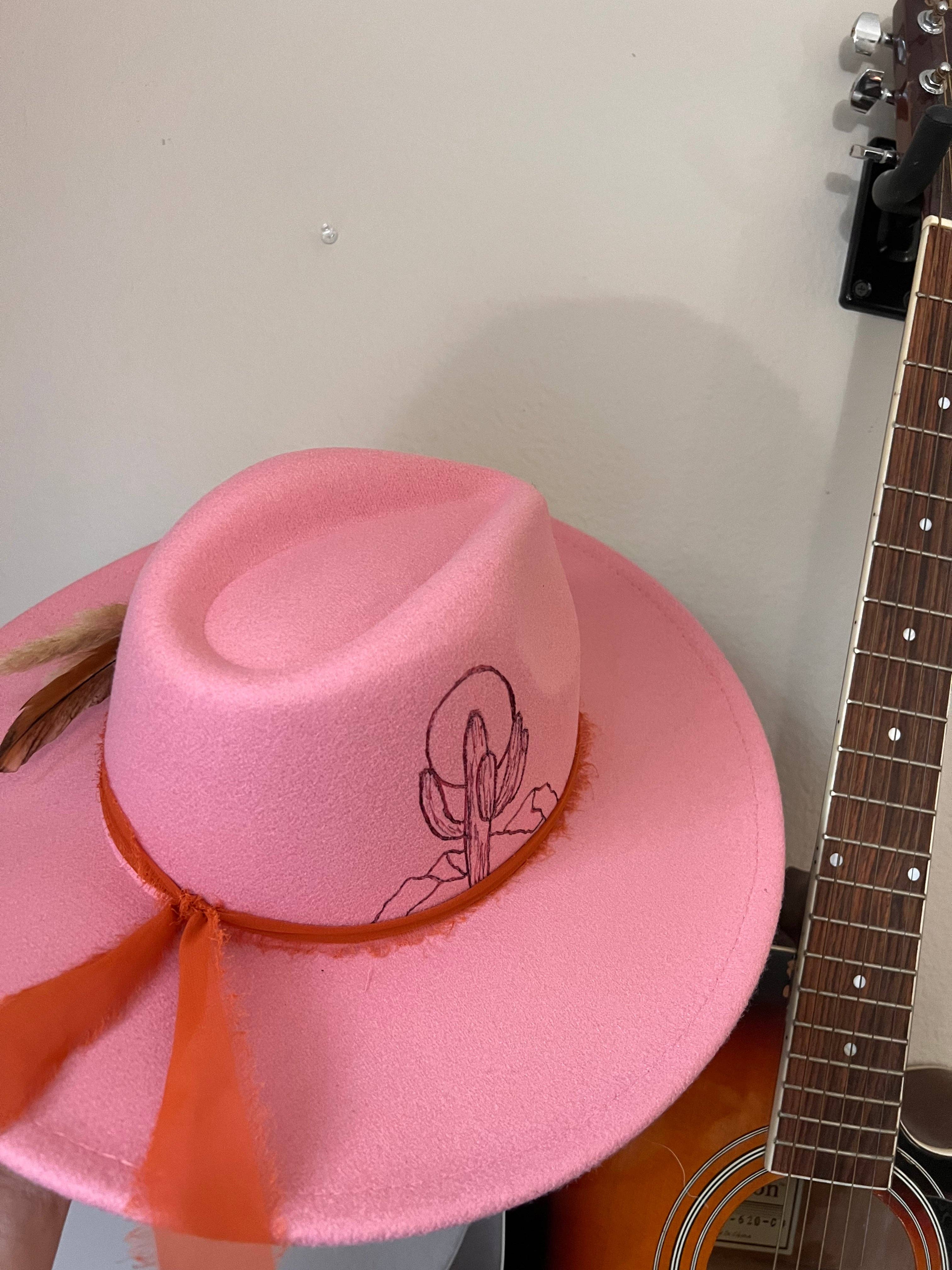 Krew Designs - Wholesale Cowboy Hat - Women's - Pink Cactus Sunset3