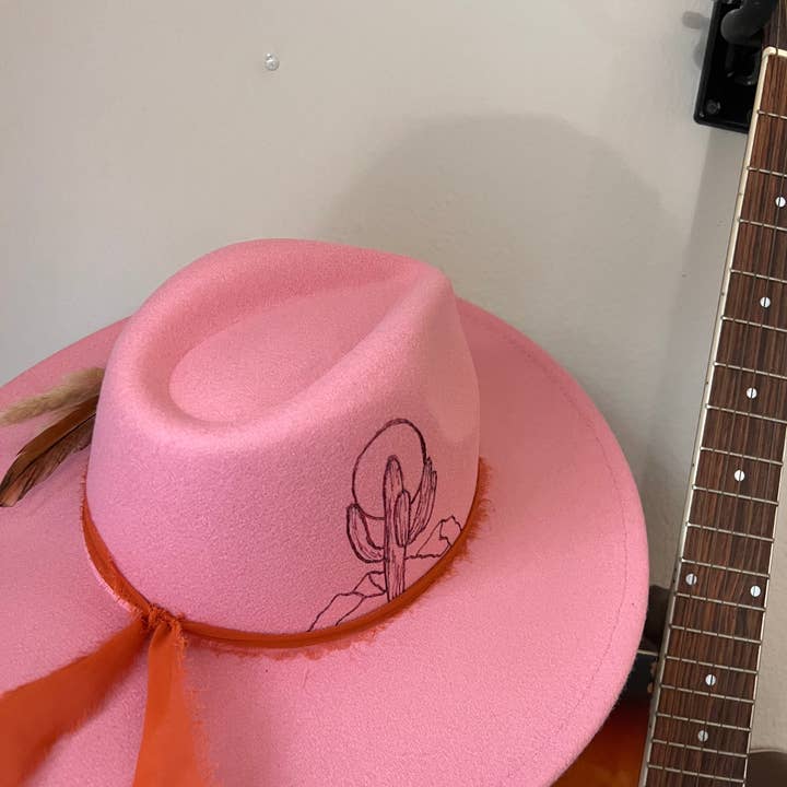 Krew Designs - Wholesale Cowboy Hat - Women's - Pink Cactus Sunset3