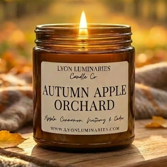 Autumn Apple Orchard Soy Blend Candle for wholesale by LYON Luminaries Candle Co.
